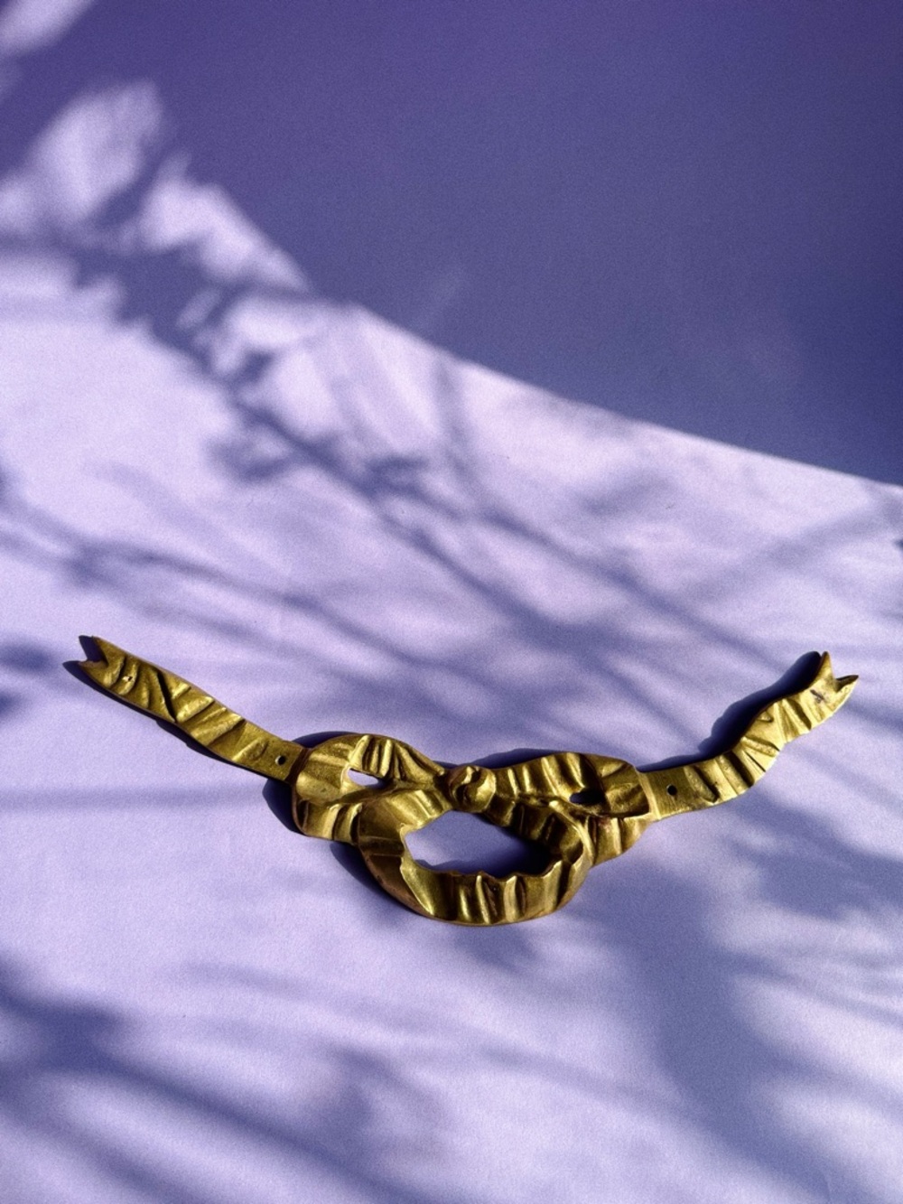 Vintage Brass Bow Wall Hanging